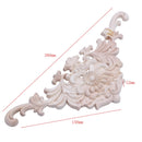 1X Rubber Wood Carved Applique Retro Furniture Craft Decor 38*15*1.2cm J4G7