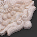 1X Rubber Wood Carved Applique Retro Furniture Craft Decor 38*15*1.2cm J4G7
