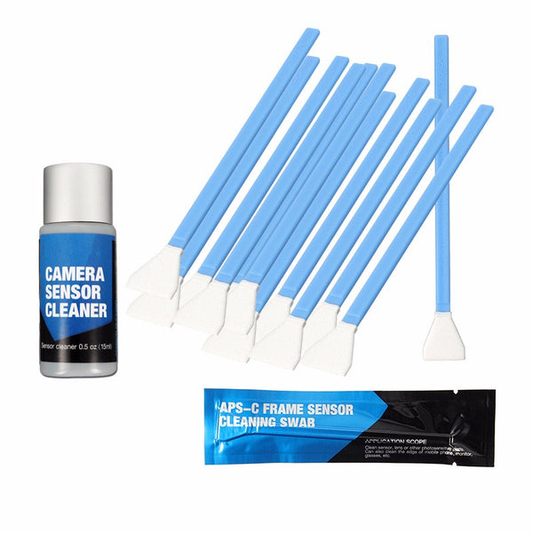 APS-C DSLR Sensor Cleaning Kit 12pcs Swab with Liquid Cleaner Solution for Digital Camera