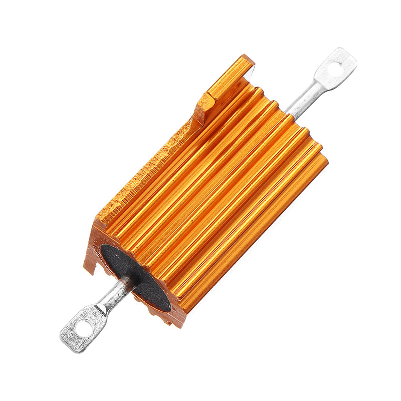 10pcs RX24 25W 15R 15RJ Metal Aluminum Case High Power Resistor Golden Metal Shell Case Heatsink Resistance Resistor