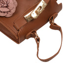 1x Brown PU leather female mini flower chain bag / shoulder diagonal bag /  S2D2