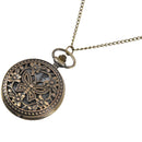 Retro Design Bronze Butterfly Flower Openwork Cover Pocket Quartz Watch wit N7B6