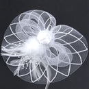 Flower Feather Fascinator Headband Hat Wedding Prom Ladies, White G8G4