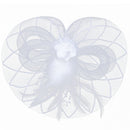 Flower Feather Fascinator Headband Hat Wedding Prom Ladies, White G8G4