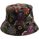 Women Flower Bucket Hat Boonie Hunting Fishing Outdoor Cap Summer Sun Hat D9U4