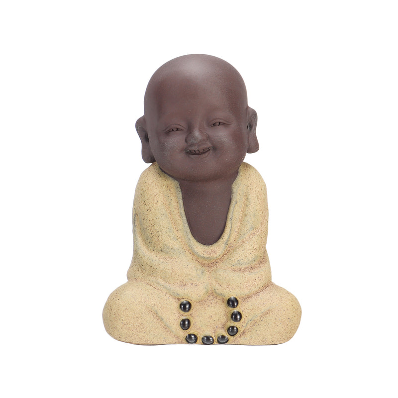 Cute Little Monk Figurine Statues Tea Pet Home Tea Tray Decorations Ornament Ceramic Collectible Home Tabletop Display