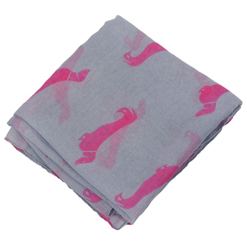 Sausage Dachshund Dog Animal Ladies Scarf Shawl Soft Feel 180 x 90cm White B3X8