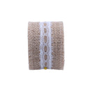 2.5M Hemp Ribbon with Lace Trims Tape Rustic Wedding Decor B Y3X5