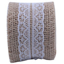 2.5M Hemp Ribbon with Lace Trims Tape Rustic Wedding Decor F W4B5