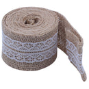 2.5M Hemp Ribbon with Lace Trims Tape Rustic Wedding Decor F W4B5