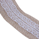 2.5M Hemp Ribbon with Lace Trims Tape Rustic Wedding Decor F W4B5