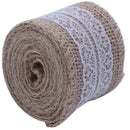 2.5M Hemp Ribbon with Lace Trims Tape Rustic Wedding Decor F W4B5