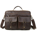 11L Men Genuine Leather Business Briefcase Messenger Shoulder Laptop Tote Handbag Outdoor Travel