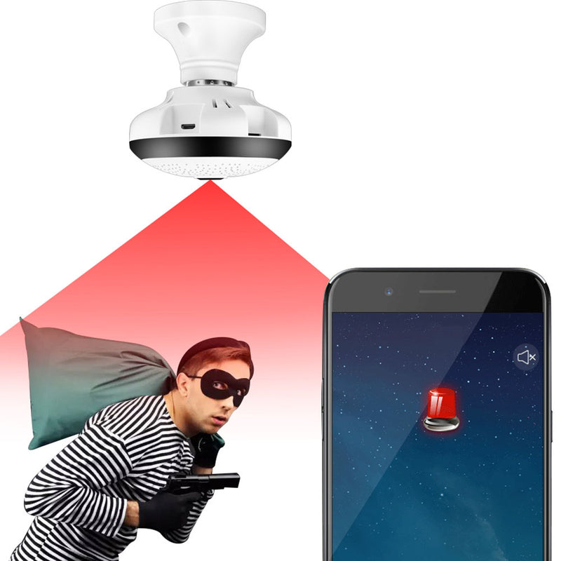 BESDER IPC3602 1080P 360 Panoramic IP Camera WiFi Fisheye 1.44mm Wireless Surveillance CCTV Camera E27 Connector