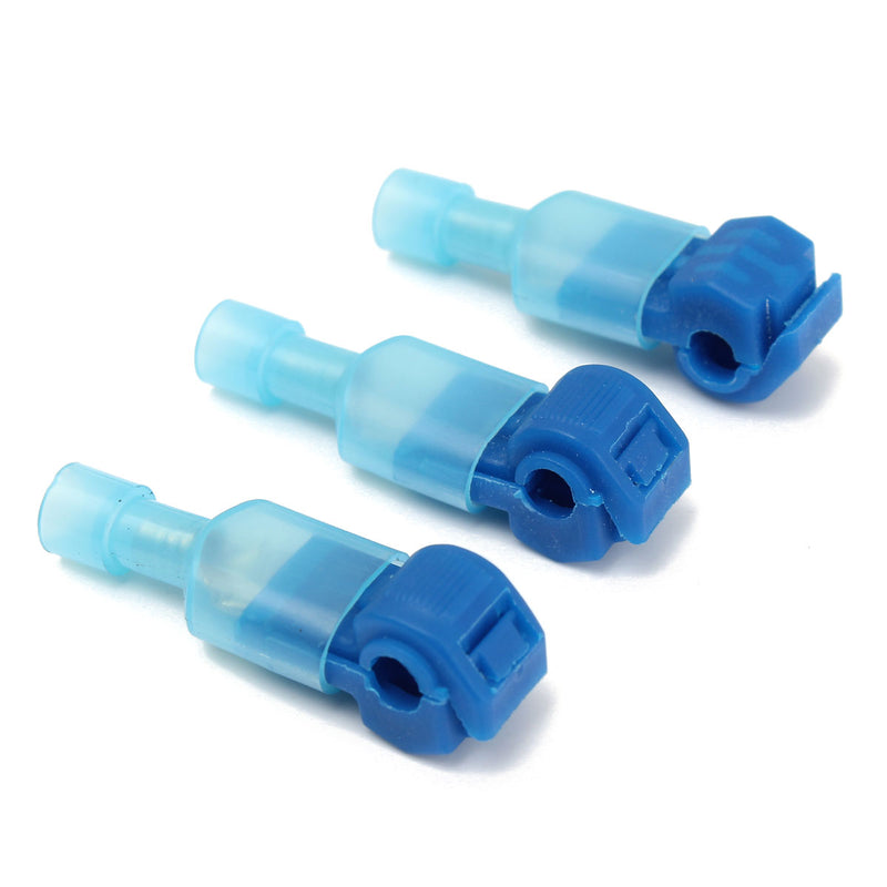 Excellway 100PCS Blue Quick Splice Wire Terminals&Male Spade Connector 2.5-4.0mm 16-14AWG