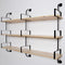 2Pcs Industrial Retro Bookshelf DIY Wall Mounted Storage Shelves Bracket 3 layers Iron Pipe Shelf for Home Decor Kitchen Kids Rooms