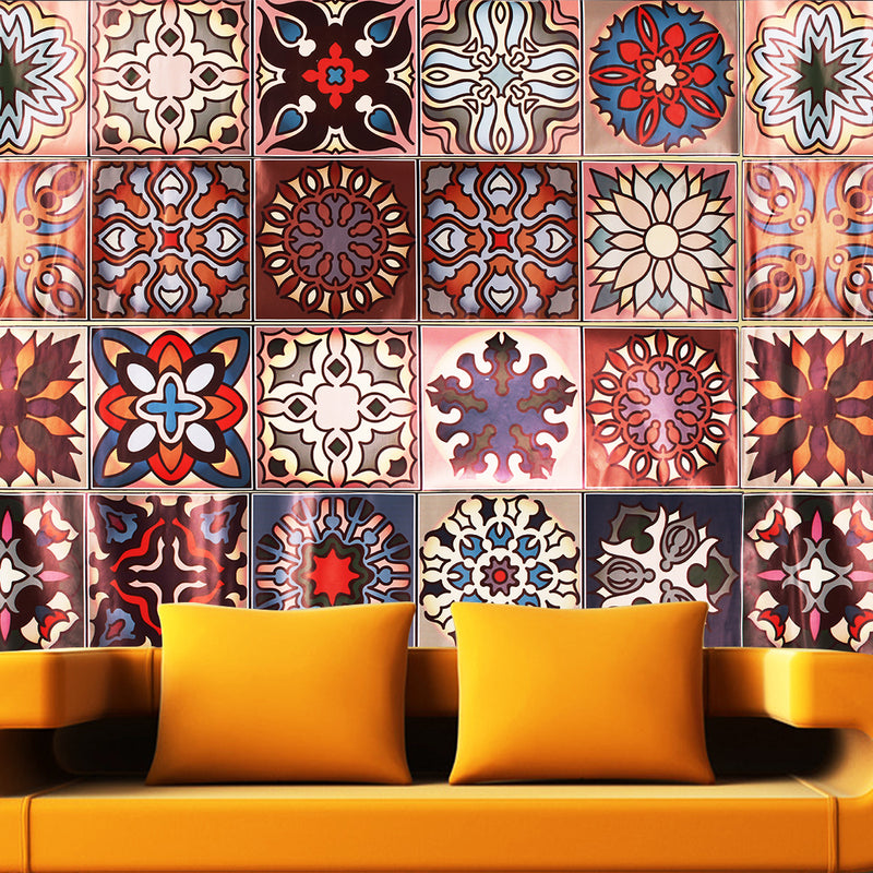 Moroccan Style Geometric Symmetry Self Adhesive Wall Sticker Kitchen Home Walls Decor