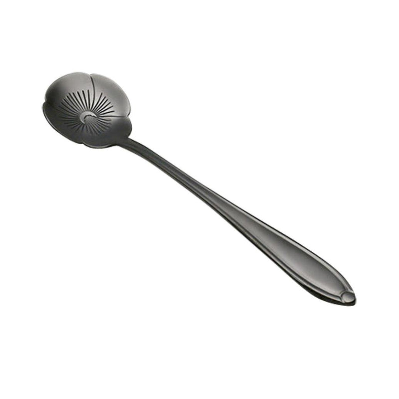 KCASA KC-FS01 Black Stainless Steel Flower Shape Coffee Sugar Spoon Tea Spoon Ice Cream Tableware