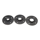 10Pcs/Set 1/2" 3/4" 1" Malleable Cast Iron Floor Flange Plates 4 Holes Black Pipes Fittings Industrial Pipe Furniture Wall Mount DIY Decor