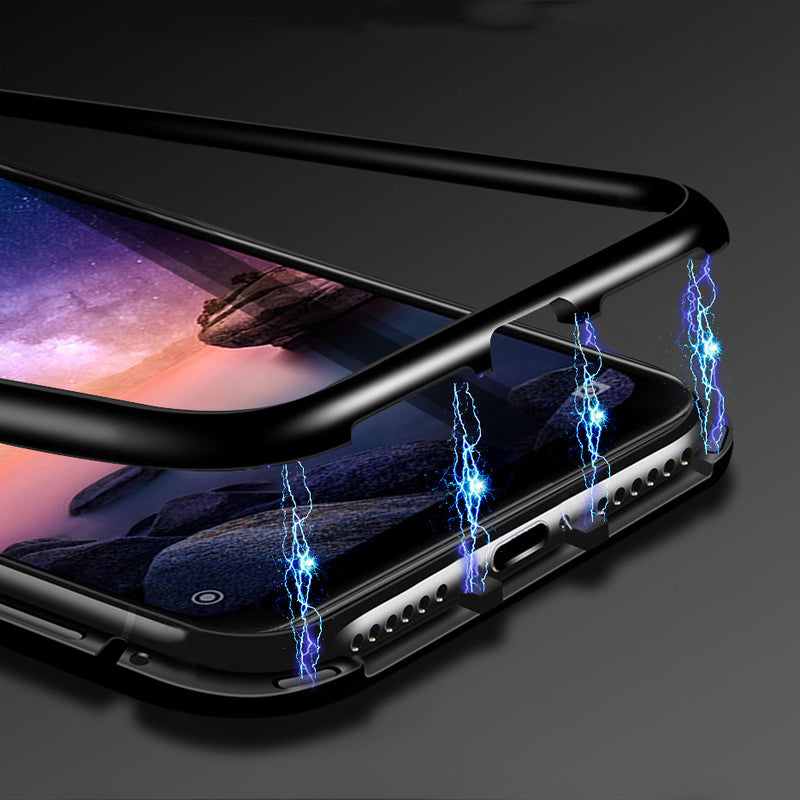 Bakeey 360 Magnetic Adsorption Metal Tempered Glass Flip Protective Case for Xiaomi Redmi Note 6 Pro