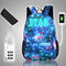 18L Luminous USB  Anti-theft Backpack Waterproof Laptop School Bag Camping Travel