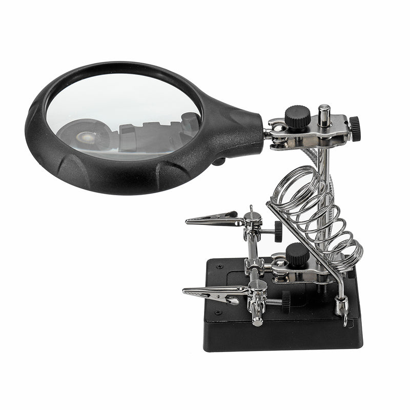 5LED Light Desk Lamp Magnifier Desktop Magnifying Glass Adjustable Support Clamp