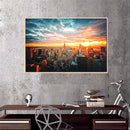 New York City Night Silk Cloth Poster Painting Modern Wall Paper Art Oil Picture Living Room Home Decor