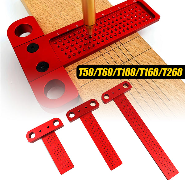 T50/T60/T100/T160/T260 T-type Ruler Hole Scribing Measuring Woodworking Marking Scriber