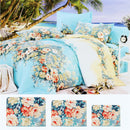 4 Pcs Blue Single Double Queen King Size Bed Set Pillowcase Quilt Duvet Bedding Sets