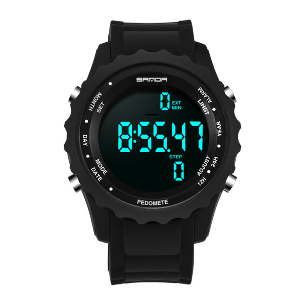 SANDA 370 Digital Watch Pedometer Alarm Motor Timing Watch Fashion Waterproof Outdoor Sport Watch