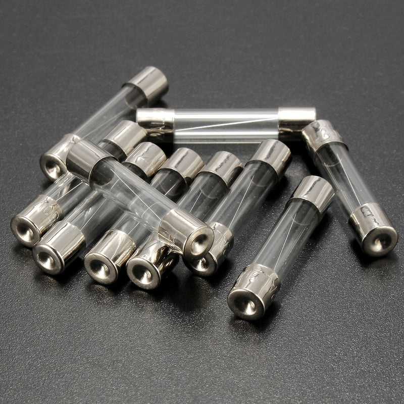 10pcs 2A-25A Amp Glass Quick Blow Fast Acting Fuses 6.3mm x 30mm