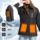 Man Woman Electronic USB Heated Jacket Intelligent Heating Hooded Work Motorcycle Skiing Riding Coat