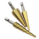Drillpro 3/16-1/2 1/4-3/4 1/8-1/2 Inch Step Drill Bit Inch Type 1/4 Inch Shank Step Drill