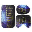 180x180cm Rhone River Night Bathroom Shower Curtains Lid Toilet Cover Mat Rug Set