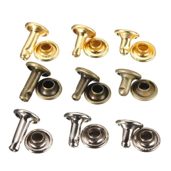 100Pcs Double Caps Studs Rivets Set DIY Crafts for Bags Shoes Leather Decorations