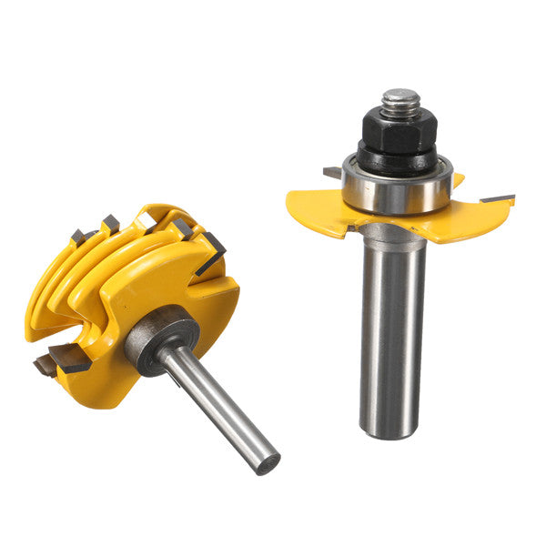 2pcs 1/2 And 1/4 Inch Shank Adjustable Rabbet Router Bit Set For Woodworking