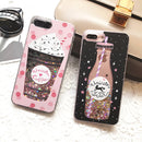 3D Cartoon Glitter Quicksand Drink Bottle Ice Cream Shiny Bling Case for iPhone 6/6s plus 7/7Plus