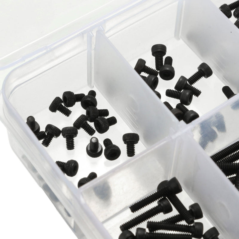 Suleve M2CH1 M2 Carbon Steel Allen Bolt 3-20mm Hex Socket Cap Screw Metric Assortment Kit 200Pcs