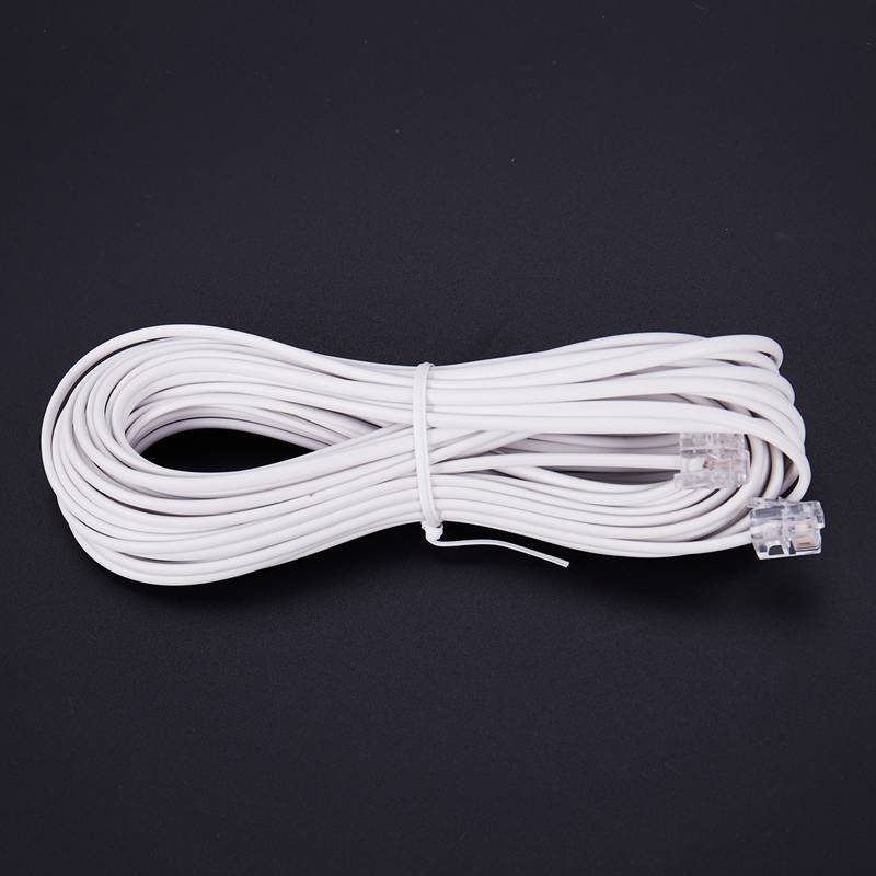 1pcs 10m RJ11 Telephone Connector Extension Cable White N7Y5