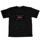 Mens Fashionable Cool Flashing Music Shiny Light Sound Activated LED T-Shirt Disco Shirt Balck Size XL