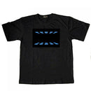 Mens Fashionable Cool Flashing Music Shiny Light Sound Activated LED T-Shirt Disco Shirt Balck Size XL