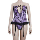 Women Girls Fashionable Mini Lingerie Dress Bustiers Corsets With Underwear Dancing Party Costume S/M