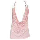 Women Girls Fashionable Sleeveless Pink Exotic Chemise Club Dancer Clothing Accessory Minidress Pink Size S/M