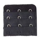 Polyester Women 3 Eye Hook Bra Lingerie Extender 5cm Black