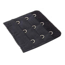 Polyester Women 3 Eye Hook Bra Lingerie Extender 5cm Black