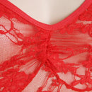 Women Girls Fashionable Night Sleepwear Lingerie Dress With Underwear Club Dancing Party Costume Red S/M 55 Inch