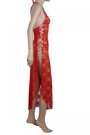 Women Girls Fashionable Night Sleepwear Lingerie Dress With Underwear Club Dancing Party Costume Red S/M 55 Inch