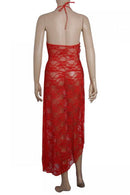 Women Girls Fashionable Night Sleepwear Lingerie Dress With Underwear Club Dancing Party Costume Red S/M 55 Inch