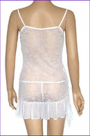 Women Girls Ladies Fashionable Mini Lingerie Dress With Underwear Dancer Costume White S/M