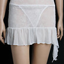 Women Girls Ladies Fashionable Mini Lingerie Dress With Underwear Dancer Costume White S/M